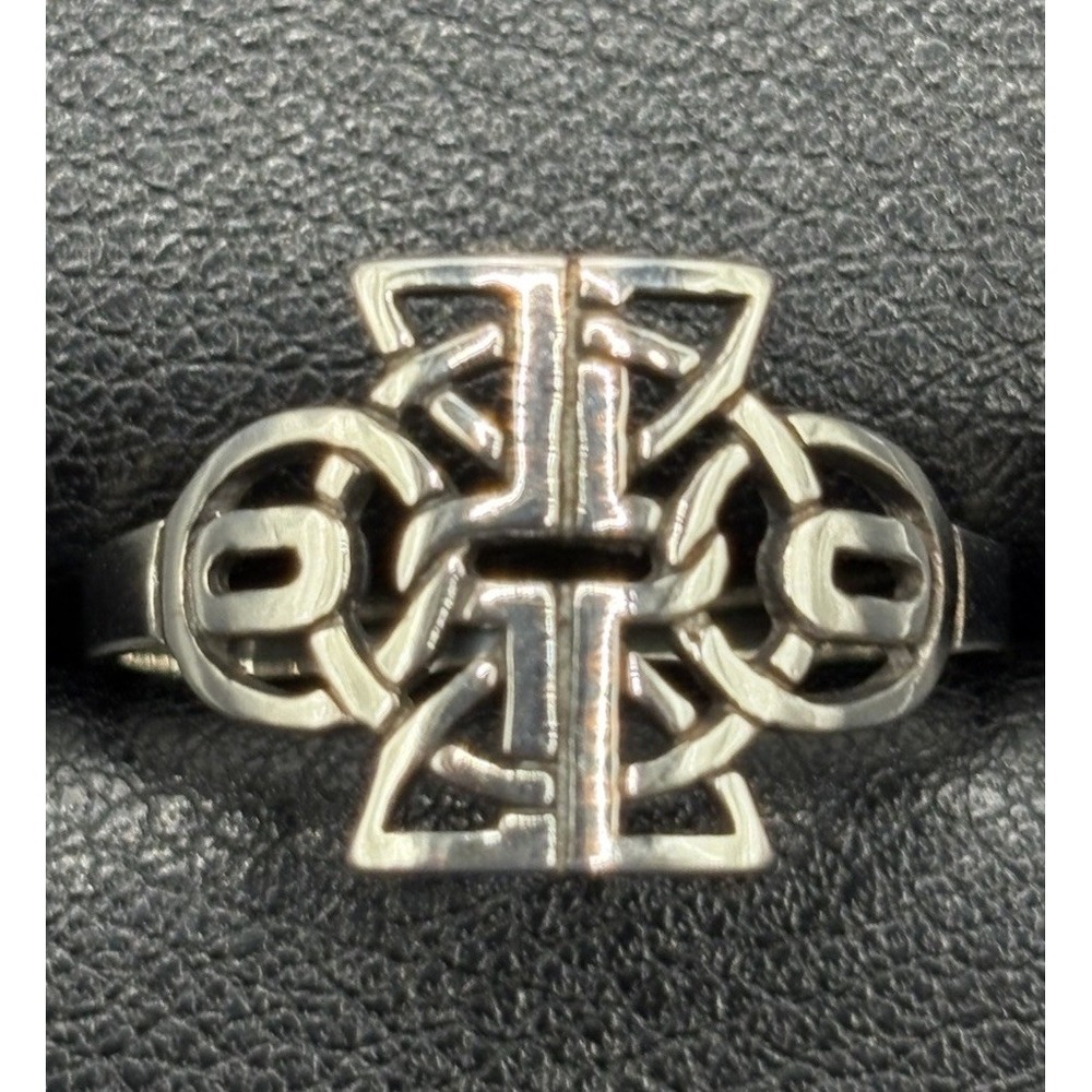 New Condition Sterling Silver Celtic Cross Ring Size 10 925 E20